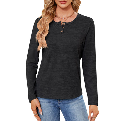 MOMOFEEL Womens Sweatshirts Long Sleeve Tunic Tops Crewneck Henley Shirts Pullover Casual M9002