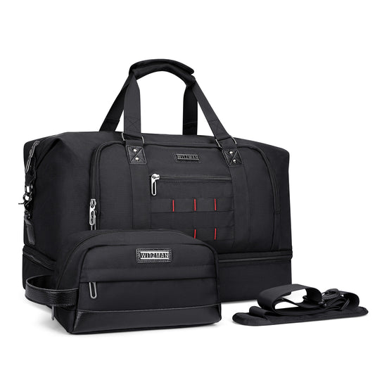 WITZMAN Travel Duffle Bags for Men Weekender Bags with Toiletry Bag Sets Carry On Overnight Bag 55L（B696 ）