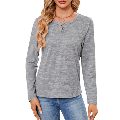 MOMOFEEL Womens Sweatshirts Long Sleeve Tunic Tops Crewneck Henley Shirts Pullover Casual M9002