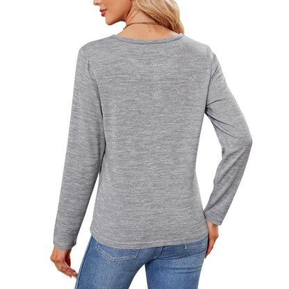 MOMOFEEL Womens Sweatshirts Long Sleeve Tunic Tops Crewneck Henley Shirts Pullover Casual M9002