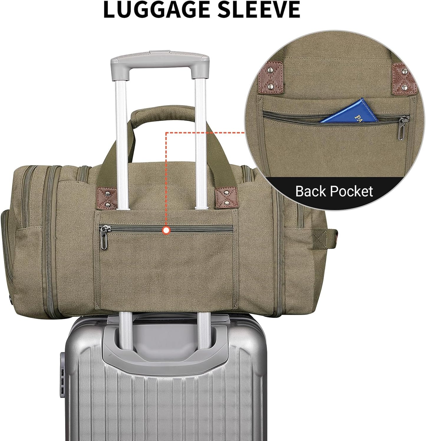 WITZMAN Canvas Duffle Bags for Traveling