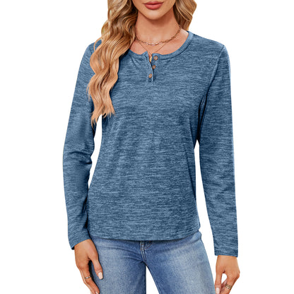 MOMOFEEL Womens Sweatshirts Long Sleeve Tunic Tops Crewneck Henley Shirts Pullover Casual M9002