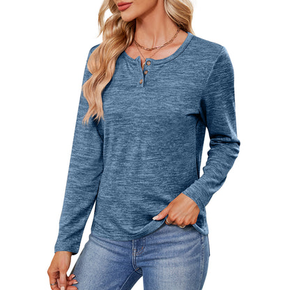 MOMOFEEL Womens Sweatshirts Long Sleeve Tunic Tops Crewneck Henley Shirts Pullover Casual M9002