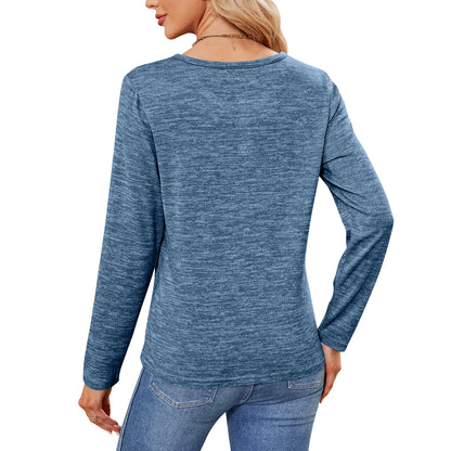 MOMOFEEL Womens Sweatshirts Long Sleeve Tunic Tops Crewneck Henley Shirts Pullover Casual M9002