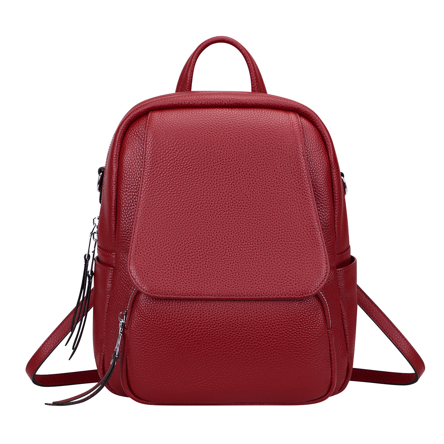 ALTOSY Small Genuine Leather Backpack Wine Red