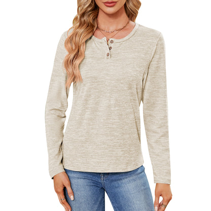 MOMOFEEL Womens Sweatshirts Long Sleeve Tunic Tops Crewneck Henley Shirts Pullover Casual M9002