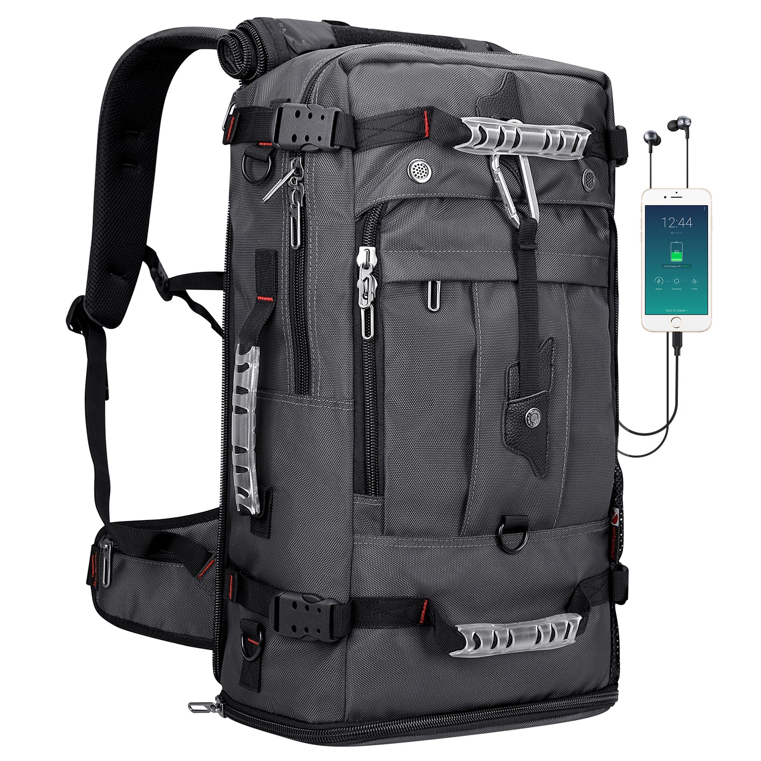 WITZMAN Travel Backpack with USB Charging Port Convertible Duffle