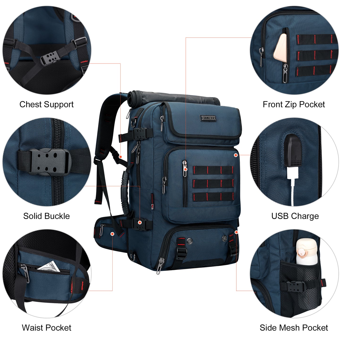 WITZMAN Carry on Travel Backpack