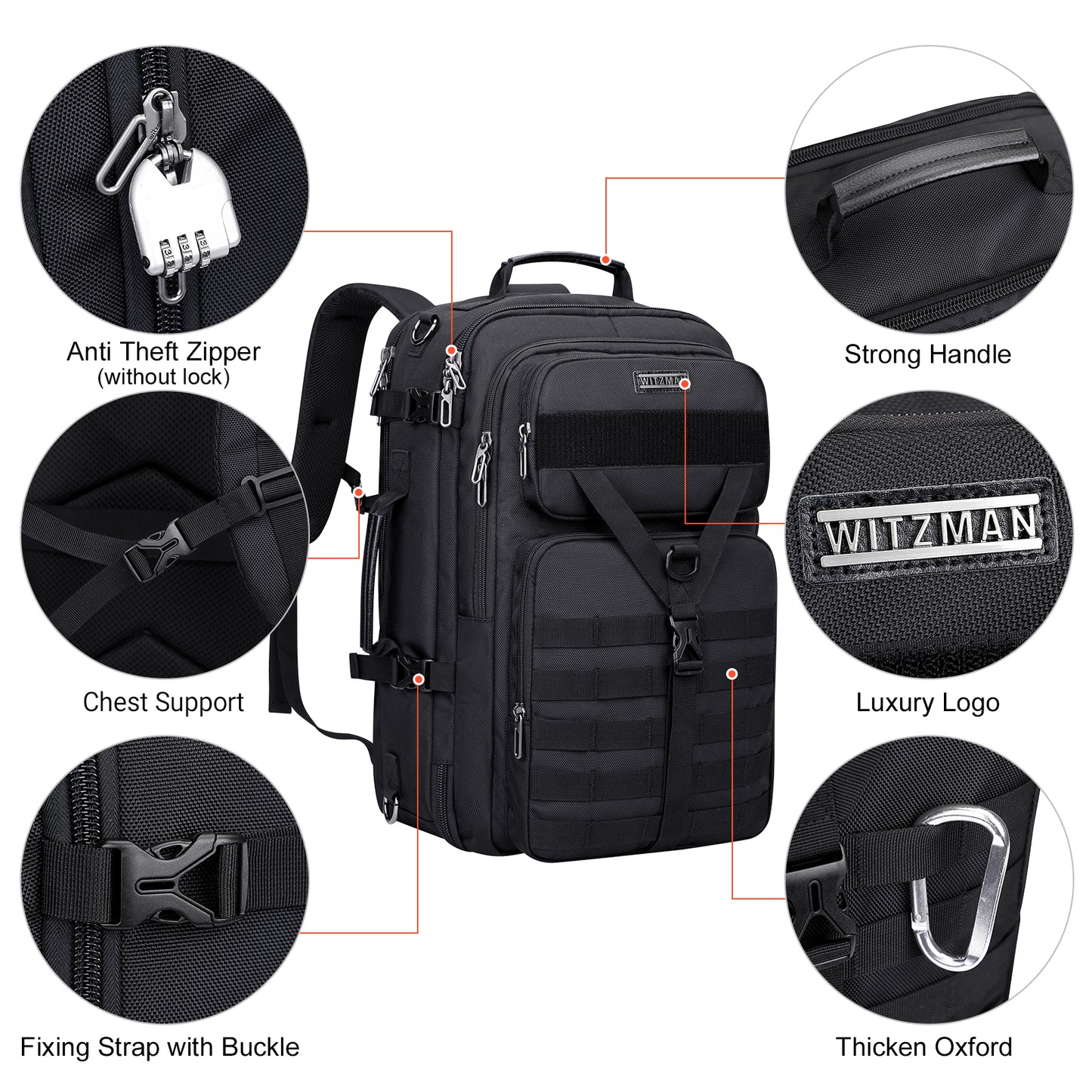 WITZMAN Carry On Travel Backpack