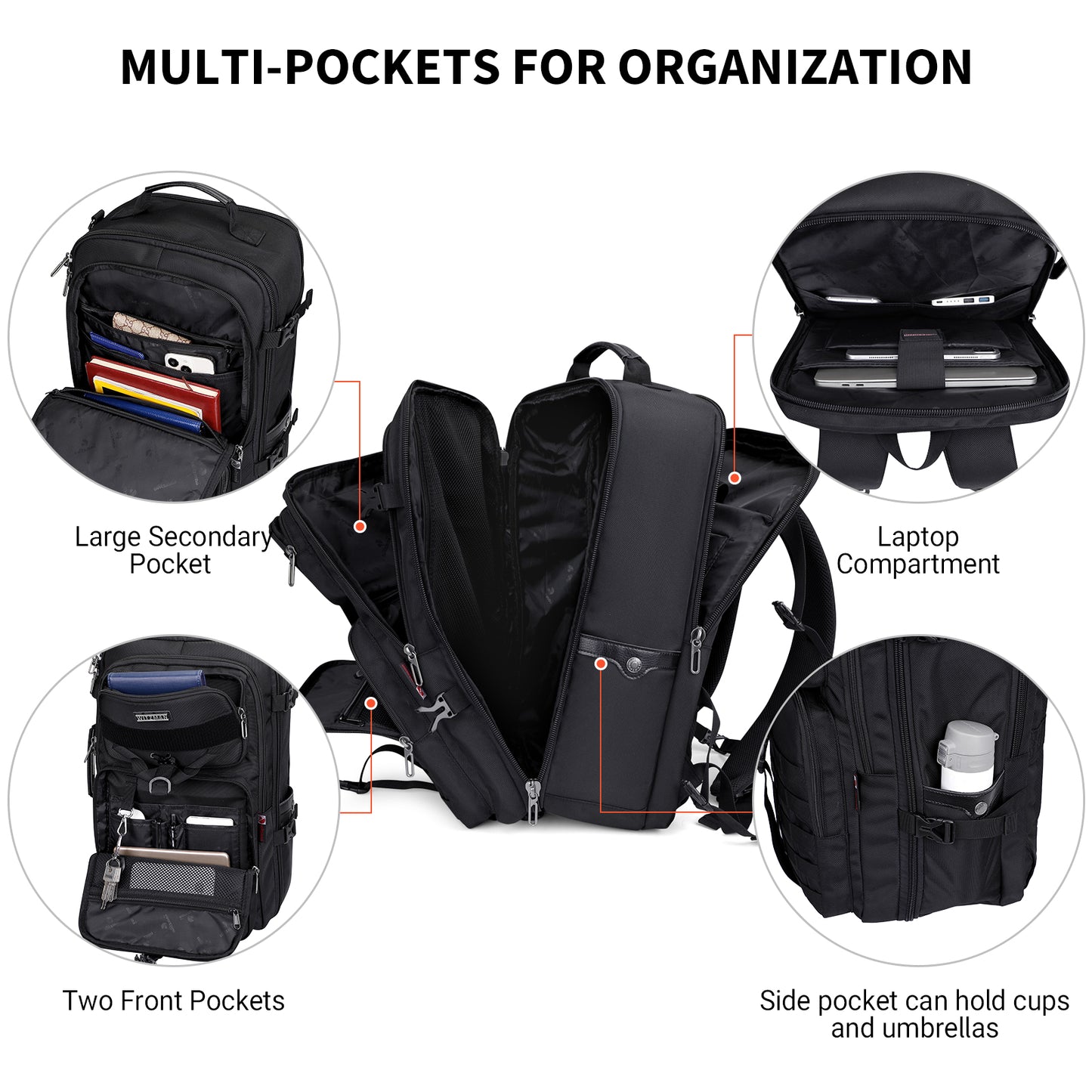 WITZMAN Carry On Travel Backpack