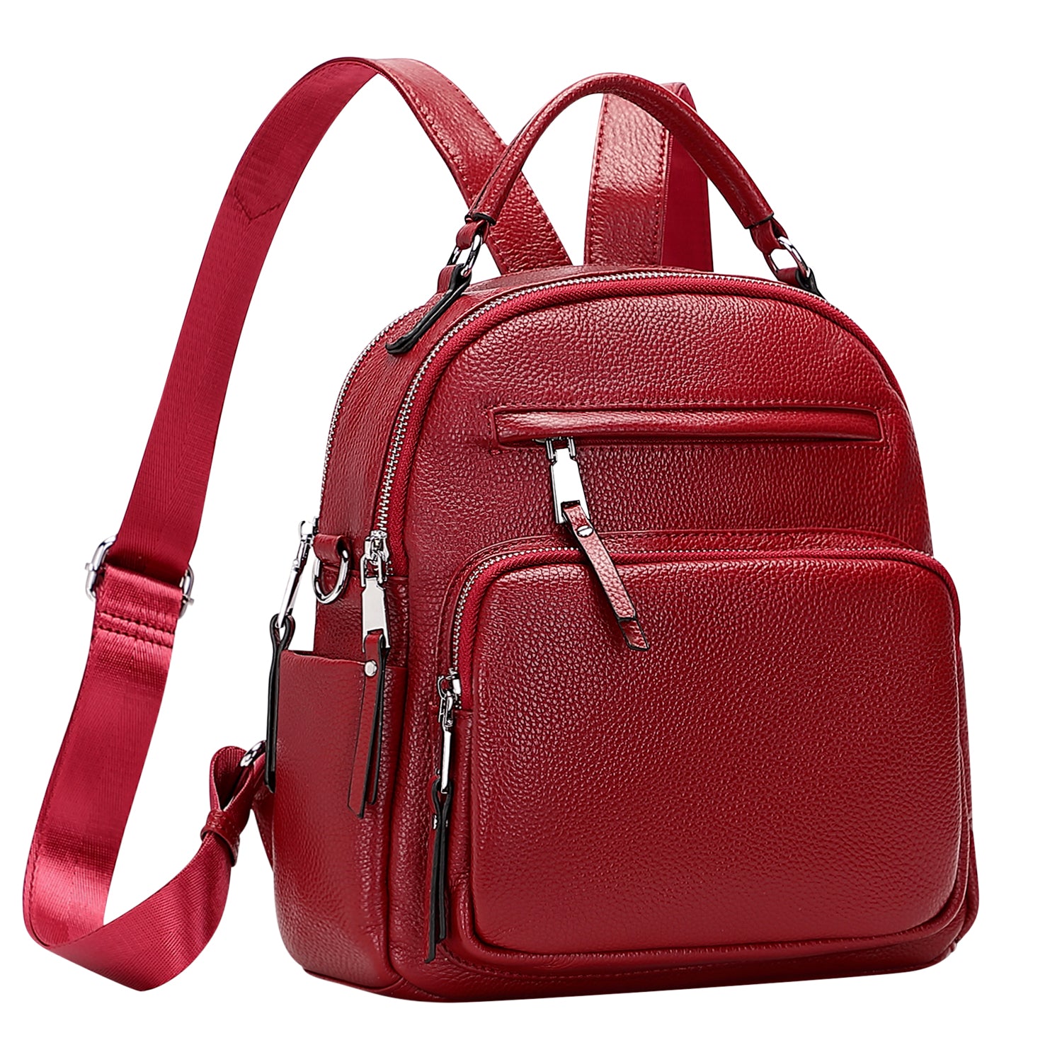 GIRUDHIRU Women's Pu Leather Backpack Purse Fashionable Casual Lightweight  Travel College Shoulder Bag 10 L Backpack 10 L Backpack RED BLACK PATTI -  Price in India | Flipkart.com