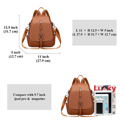 ALTOSY Backpack Purse with Flap