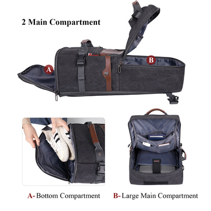 WITZMAN Canvas Travel Backpack